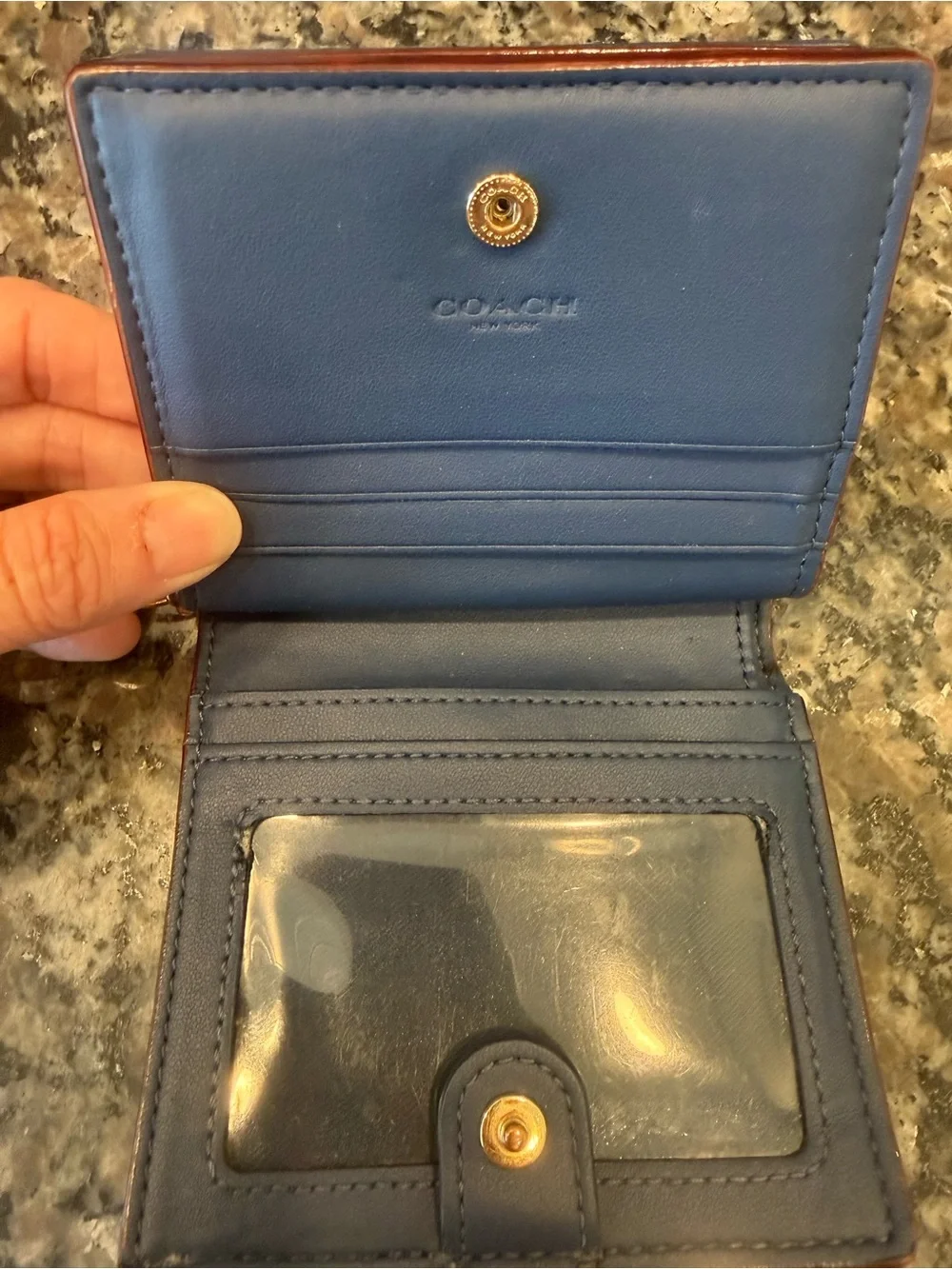 Coach Denim Bifold Wallet w/Zip Coin Pocket, ID Window & Cards CherryL2481/CAA86